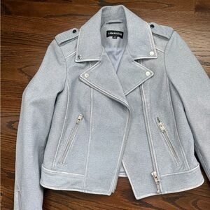 Lamarque denim colored leather Women's Jacket